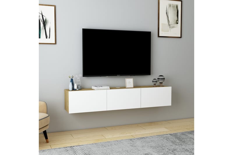 Hopper TV-benk 160 cm - Eik/Hvit - Møbler - Mediamøbel & tv møbel - TV-benk & mediabenk