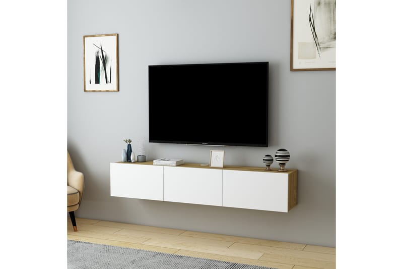 Hopper TV-benk 160 cm - Eik/Hvit - Møbler - Mediamøbel & tv møbel - TV-benk & mediabenk