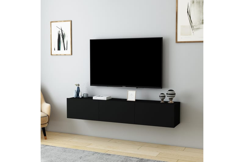 Hopper TV-benk 160 cm - Svart - Møbler - Mediamøbel & tv møbel - TV-benk & mediabenk