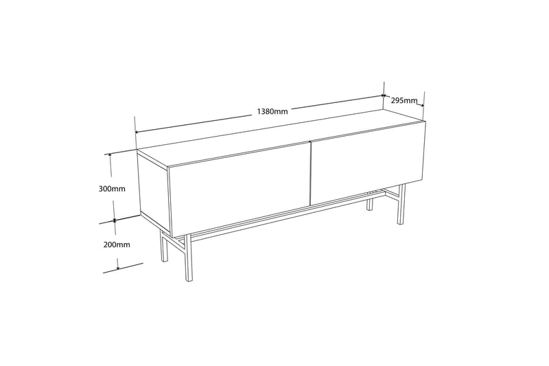 Hue TV-benk 138 cm - Hvit - Møbler - Mediamøbel & tv møbel - TV-benk & mediabenk