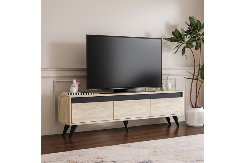 Hume TV-benk 150 cm - Beige/Antrasitt - Møbler - Mediamøbel & tv møbel - TV-benk & mediabenk