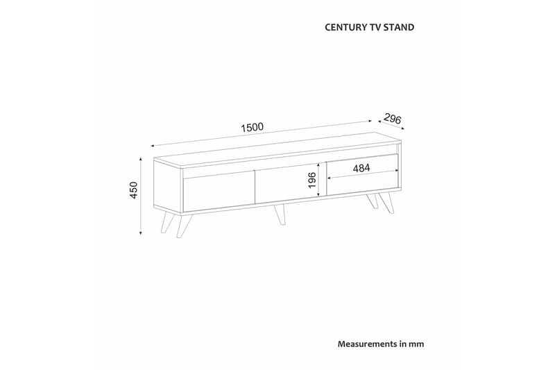 Hume TV-benk 150 cm - Beige/Antrasitt - Møbler - Mediamøbel & tv møbel - TV-benk & mediabenk