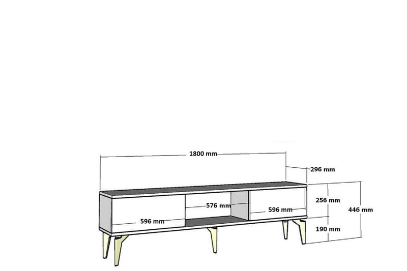 Ipek TV-benk 180 cm - Hvit/Sølv - Møbler - Mediamøbel & tv møbel - TV-benk & mediabenk