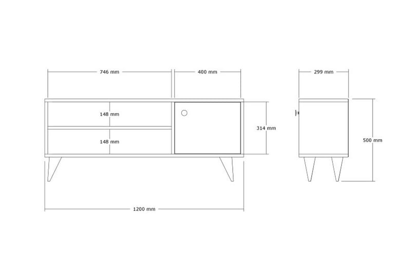 Jena TV-benk 120 cm - Brun - Møbler - Mediamøbel & tv møbel - TV-benk & mediabenk