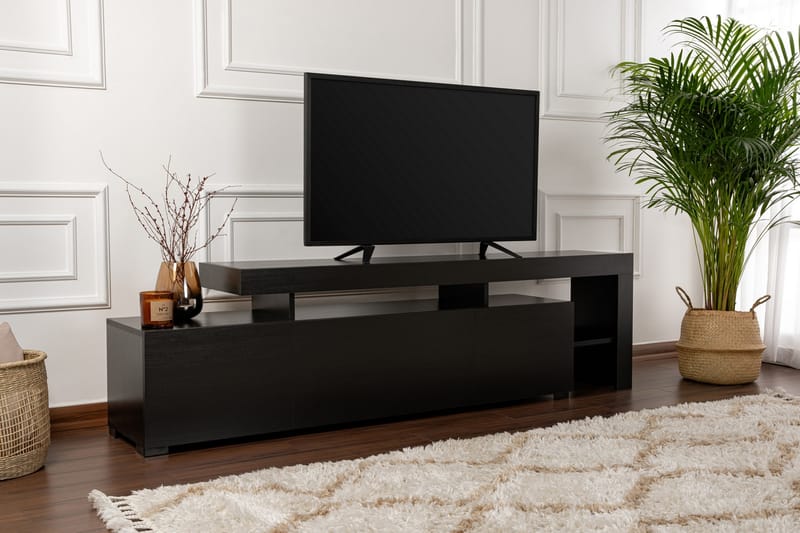 Jurukovo Tv-benk 192x37 cm - Svart - Møbler - Mediamøbel & tv møbel - TV-benk & mediabenk