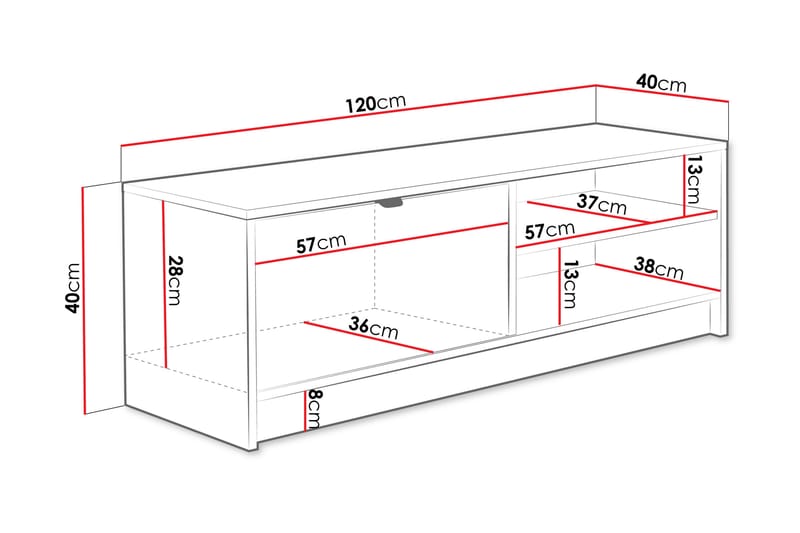 Kintore TV-skap 120 cm - Beige - Møbler - Mediamøbel & tv møbel - TV-benk & mediabenk