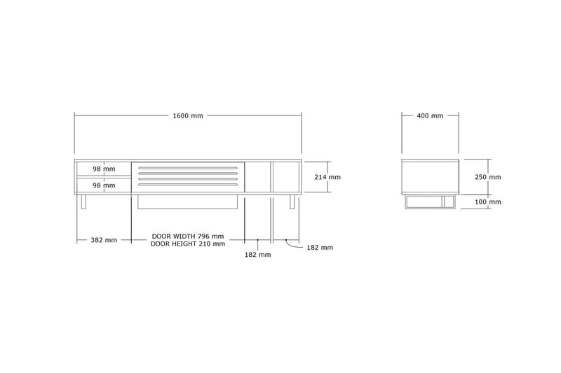 Lamal TV-benk 160 cm - Beige - Møbler - Mediamøbel & tv møbel - TV-benk & mediabenk