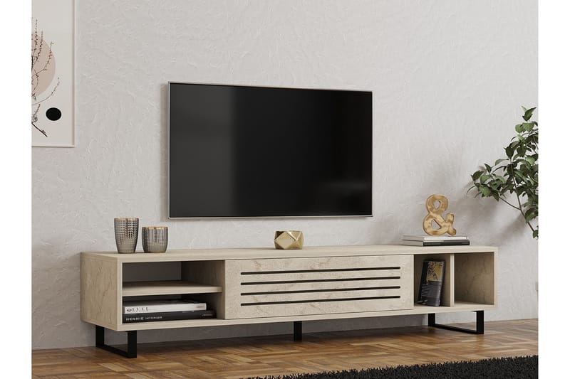 Lamal TV-benk 160 cm - Beige - Møbler - Mediamøbel & tv møbel - TV-benk & mediabenk