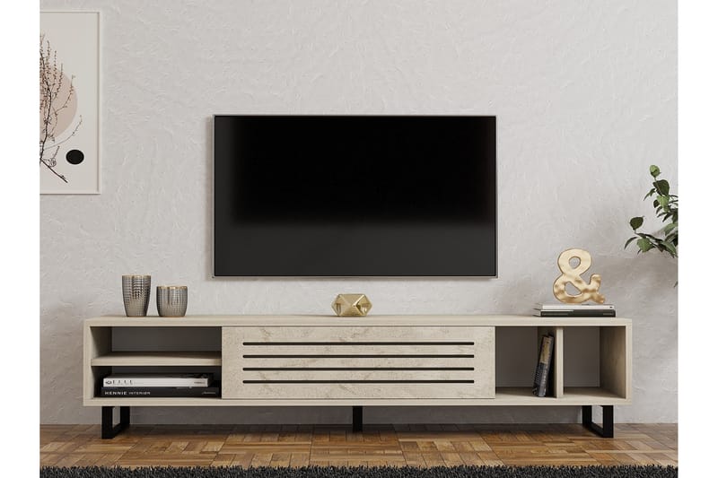 Lamal TV-benk 160 cm - Beige - Møbler - Mediamøbel & tv møbel - TV-benk & mediabenk