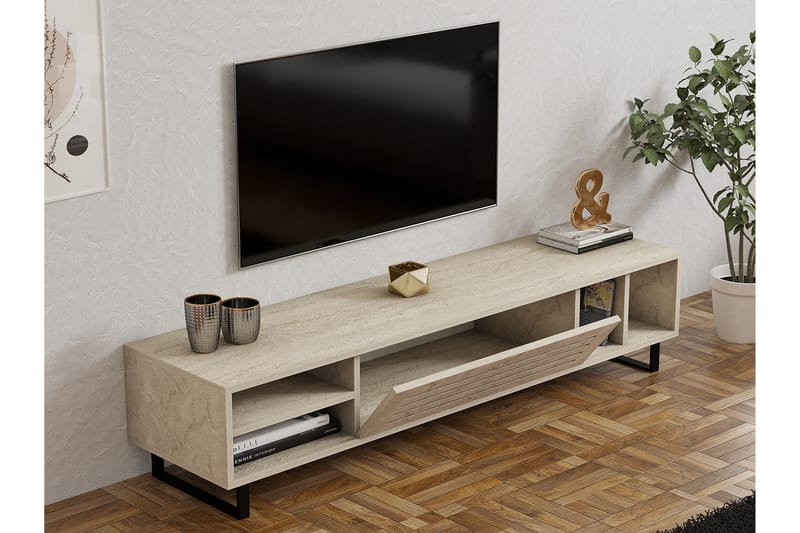 Lamal TV-benk 160 cm - Beige - Møbler - Mediamøbel & tv møbel - TV-benk & mediabenk