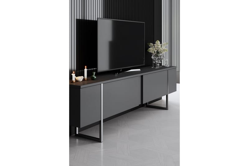 Luxe TV-benk 180 cm - Antrasitt/Sølv - Møbler - Mediamøbel & tv møbel - TV-benk & mediabenk