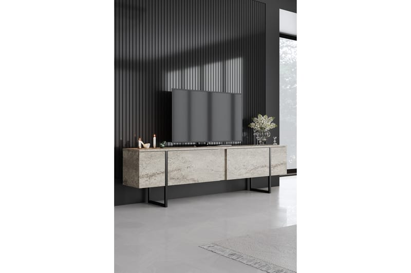 Luxe TV-benk 180 cm - Beige/Svart - Møbler - Mediamøbel & tv møbel - TV-benk & mediabenk