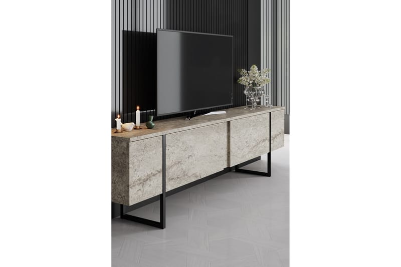 Luxe TV-benk 180 cm - Beige/Svart - Møbler - Mediamøbel & tv møbel - TV-benk & mediabenk