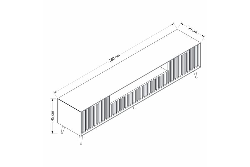 Luxe TV-benk 180 cm - Sandstein - Møbler - Mediamøbel & tv møbel - TV-benk & mediabenk