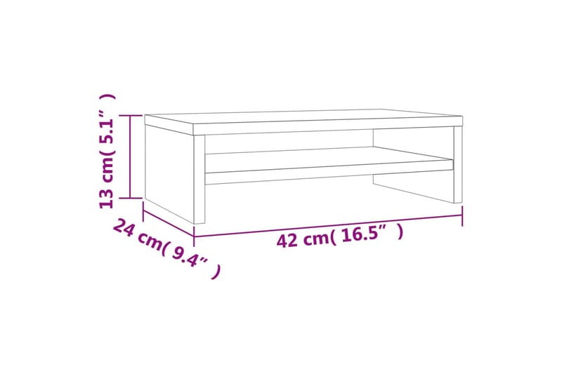 beBasic Skjermstativ brun eik 42x24x13 cm konstruert tre - Brun - Møbler - Mediamøbel & tv møbel - Mediestativ & veggfeste - Veggfeste TV & TV stativ