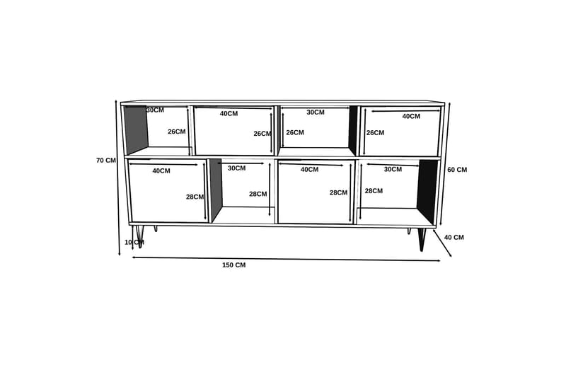 Momodern Tv-benk 150x40 cm - Antrasitt - Møbler - Mediamøbel & tv møbel - TV-benk & mediabenk