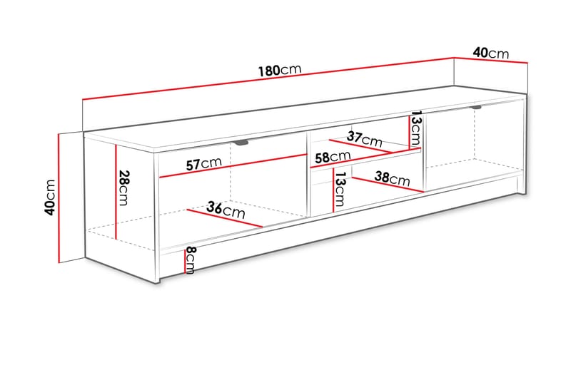 Novaj TV-skap 180 cm - Beige - Møbler - Mediamøbel & tv møbel - TV-benk & mediabenk