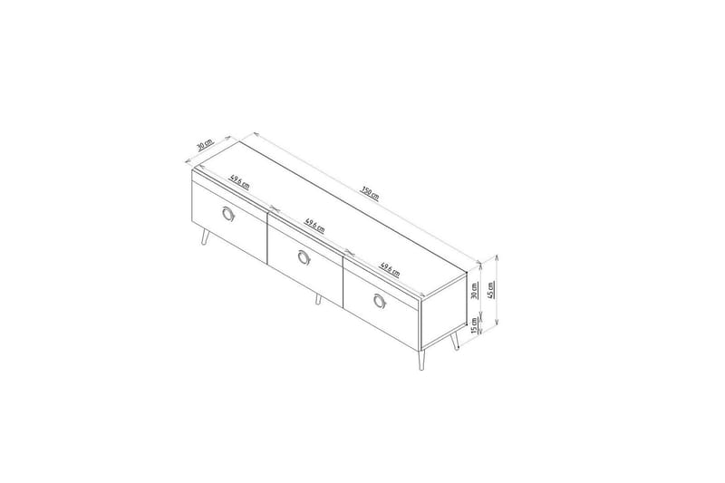 Safar TV-benk 150 cm - Hvit - Møbler - Mediamøbel & tv møbel - TV-benk & mediabenk