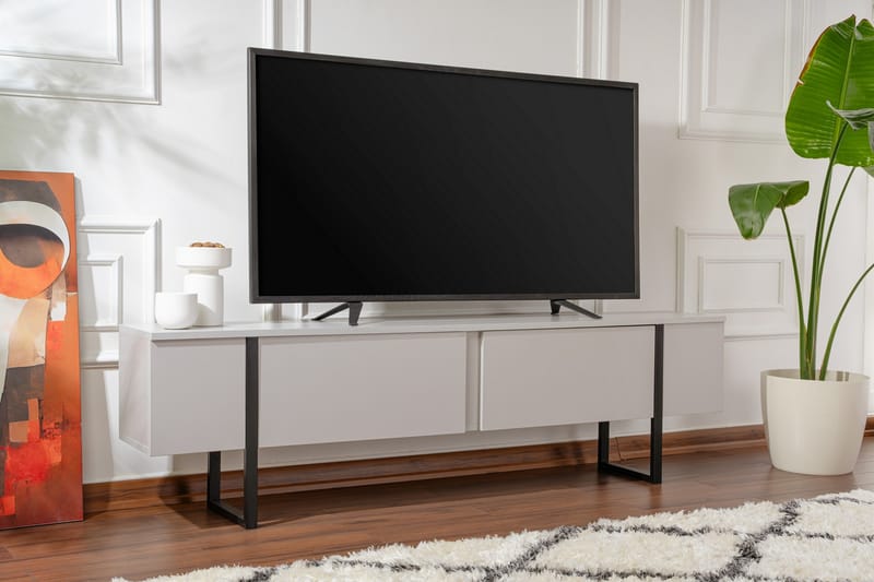 Serenity Tv-benk 180x30 cm - Grå/Svart - Møbler - Mediamøbel & tv møbel - TV-benk & mediabenk