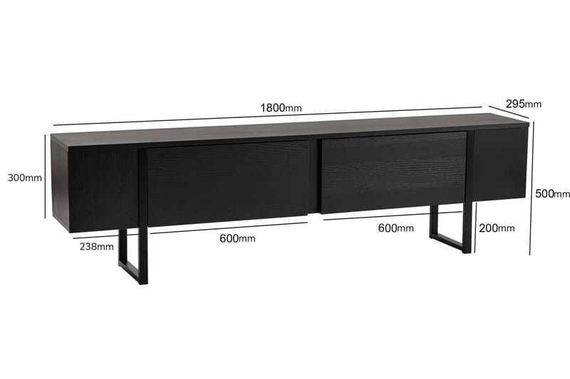 Serenity Tv-benk 180x30 cm - Svart - Møbler - Mediamøbel & tv møbel - TV-benk & mediabenk