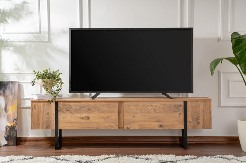 Serenity Tv-benk 180x30 cm - Tre/Svart - Møbler - Mediamøbel & tv møbel - TV-benk & mediabenk