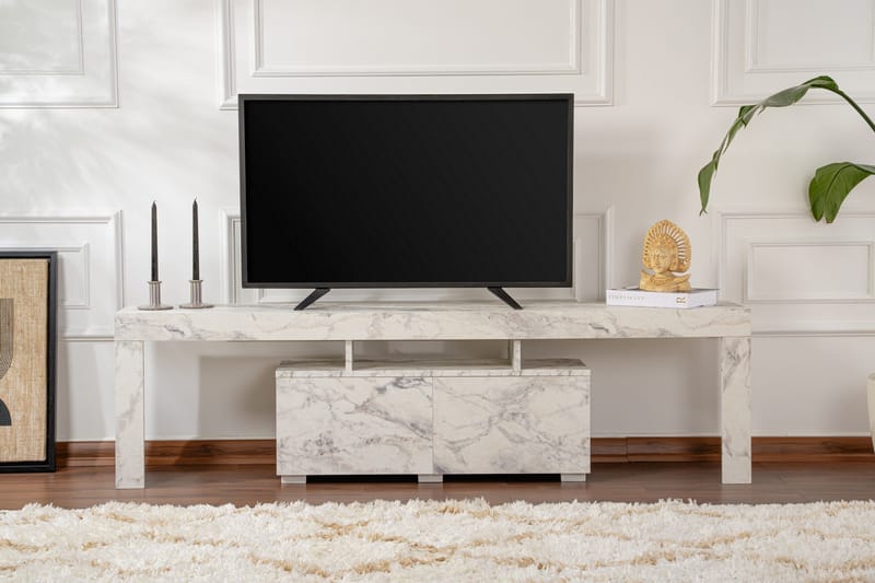 Shanah Tv-benk 180x31 cm - Marmor/Beige - Møbler - Mediamøbel & tv møbel - TV-benk & mediabenk