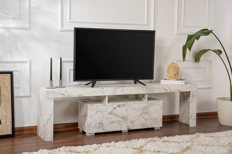 Shanah Tv-benk 180x31 cm - Marmor/Beige - Møbler - Mediamøbel & tv møbel - TV-benk & mediabenk