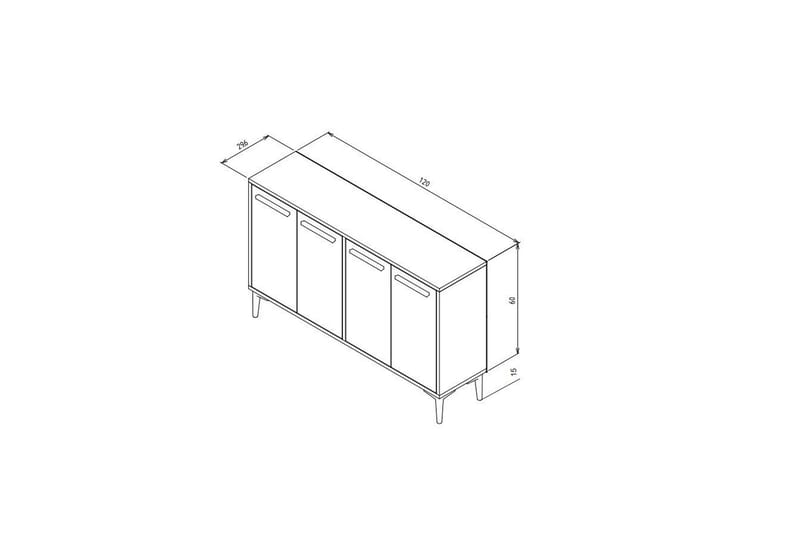 Stria Tv-benk 120 cm - Antrasitt/Hvit - Møbler - Mediamøbel & tv møbel - TV-benk & mediabenk