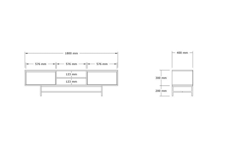 Tauber TV-benk 180 cm - Brun - Møbler - Mediamøbel & tv møbel - TV-benk & mediabenk