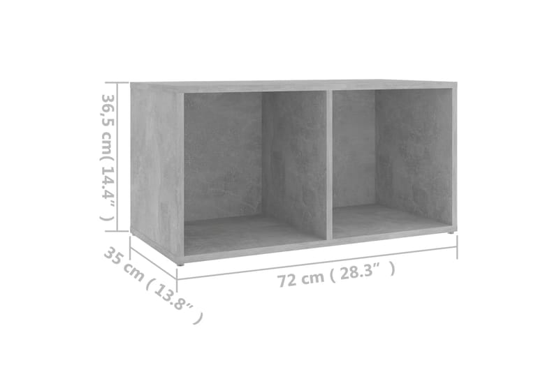 TV-benk betonggrå 72x35x36,5 cm sponplate - Grå - Møbler - Mediamøbel & tv møbel - TV-benk & mediabenk