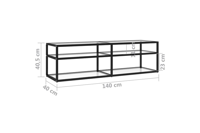 TV-benk gjennomsiktig 140x40x40,5 cm herdet glass - Gjennomsiktig - Møbler - Mediamøbel & tv møbel - TV-benk & mediabenk