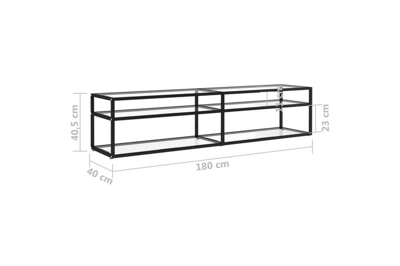 TV-benk gjennomsiktig 180x40x40,5 cm herdet glass - Gjennomsiktig - Møbler - Mediamøbel & tv møbel - TV-benk & mediabenk