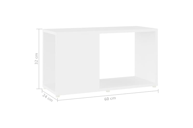 TV-benk hvit 60x24x32 cm sponplate - Hvit - Møbler - Mediamøbel & tv møbel - TV-skap