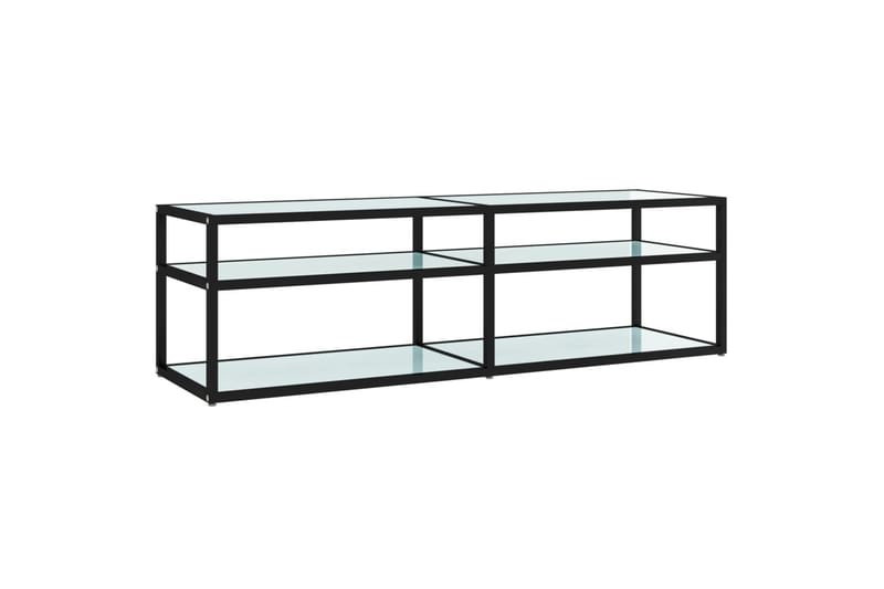 TV-benk hvit marmor 140x40x40,5 cm herdet glass - Hvit - Møbler - Mediamøbel & tv møbel - TV-benk & mediabenk