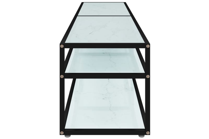 TV-benk hvit marmor 180x40x40,5 cm herdet glass - Hvit - TV-benk & mediabenk