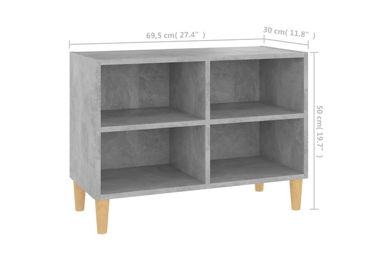 TV-benk med ben i betonggrå 69,5x30x50 cm - Grå - Møbler - Mediamøbel & tv møbel - TV-benk & mediabenk