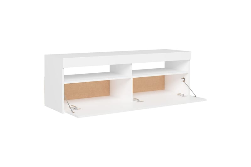 TV-benk med LED-lys hvit 120x35x40 cm - Hvit - Møbler - Mediamøbel & tv møbel - TV-benk & mediabenk