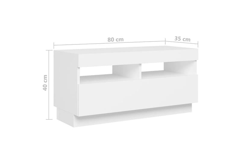 TV-benk med LED-lys hvit 180x35x40 cm - Hvit - Møbler - Mediamøbel & tv møbel - TV-benk & mediabenk