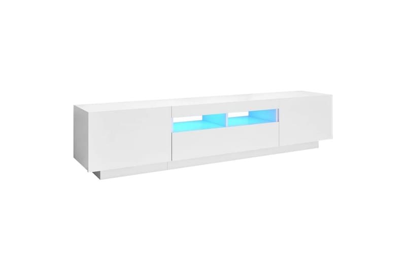 TV-benk med LED-lys hvit 180x35x40 cm - Hvit - Møbler - Mediamøbel & tv møbel - TV-benk & mediabenk