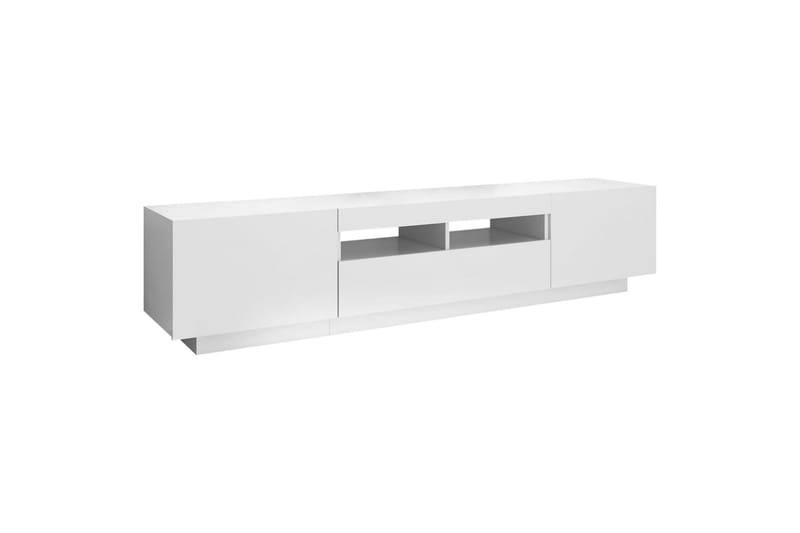 TV-benk med LED-lys hvit 180x35x40 cm - Hvit - Møbler - Mediamøbel & tv møbel - TV-benk & mediabenk