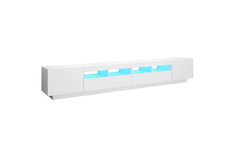 TV-benk med LED-lys hvit 260x35x40 cm - Hvit - Møbler - Mediamøbel & tv møbel - TV-benk & mediabenk