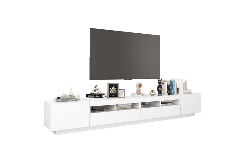 TV-benk med LED-lys hvit 260x35x40 cm - Hvit - Møbler - Mediamøbel & tv møbel - TV-benk & mediabenk