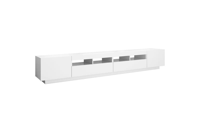 TV-benk med LED-lys hvit 260x35x40 cm - Hvit - Møbler - Mediamøbel & tv møbel - TV-benk & mediabenk