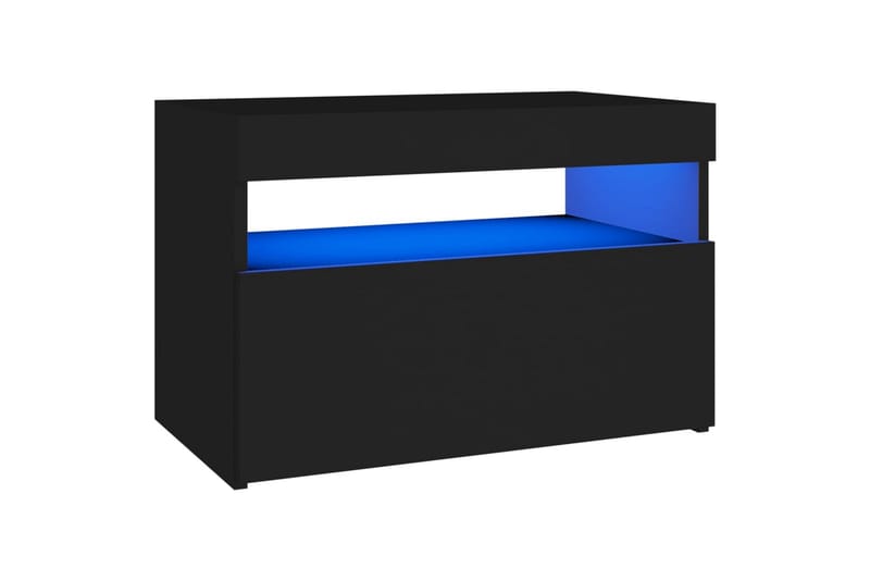 TV-benk med LED-lys svart 60x35x40 cm - Svart - Møbler - Mediamøbel & tv møbel - TV-benk & mediabenk