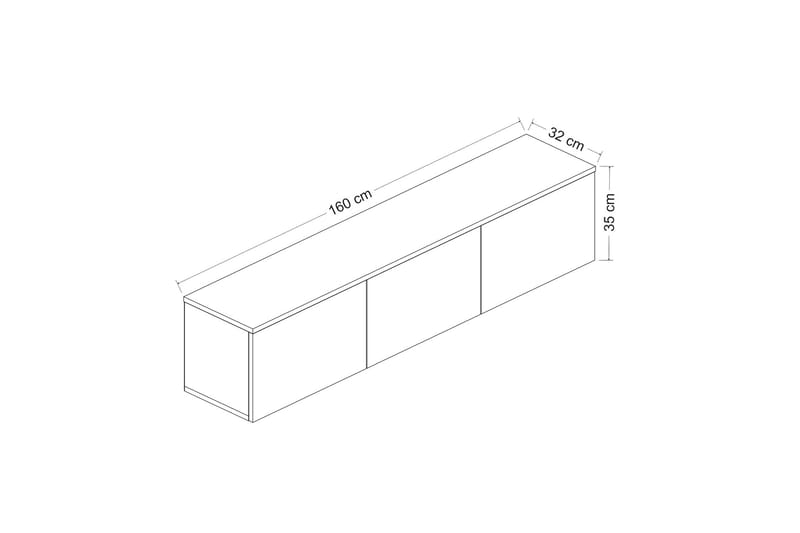 Neon TV-benk 160x32 cm Mørk blå - Hanah Home - Møbler - Mediamøbel & tv møbel - TV-benk & mediabenk