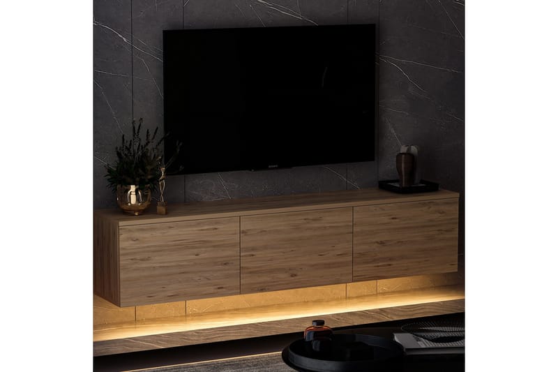 Neon TV-benk 160x32 cm Mørk blå - Hanah Home - Møbler - Mediamøbel & tv møbel - TV-benk & mediabenk