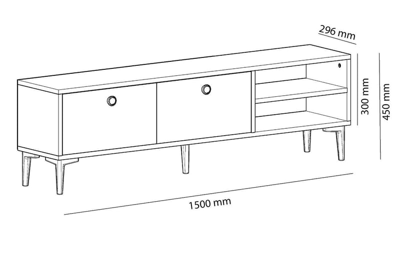 Andalos Tv-benk 150 cm - Hvit - Møbler - Mediamøbel & tv møbel - TV-benk & mediabenk