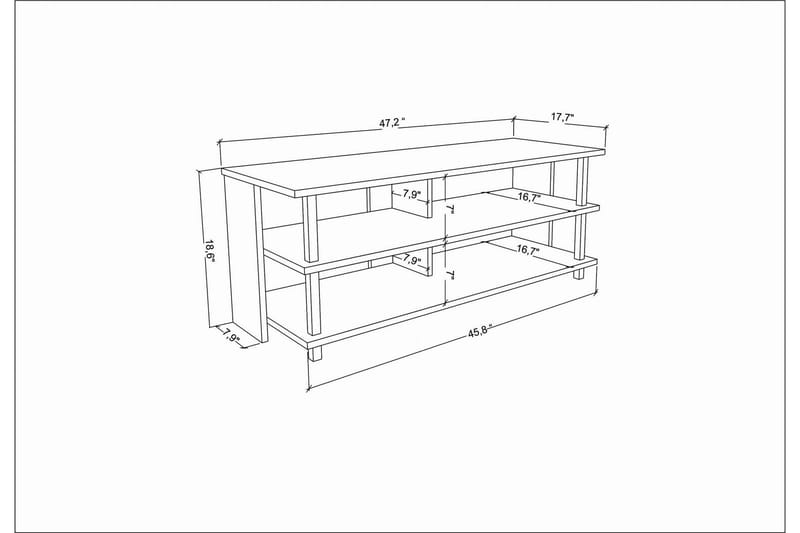 Andifli Tv-benk 120x47,4 cm - Svart - Møbler - Mediamøbel & tv møbel - TV-benk & mediabenk