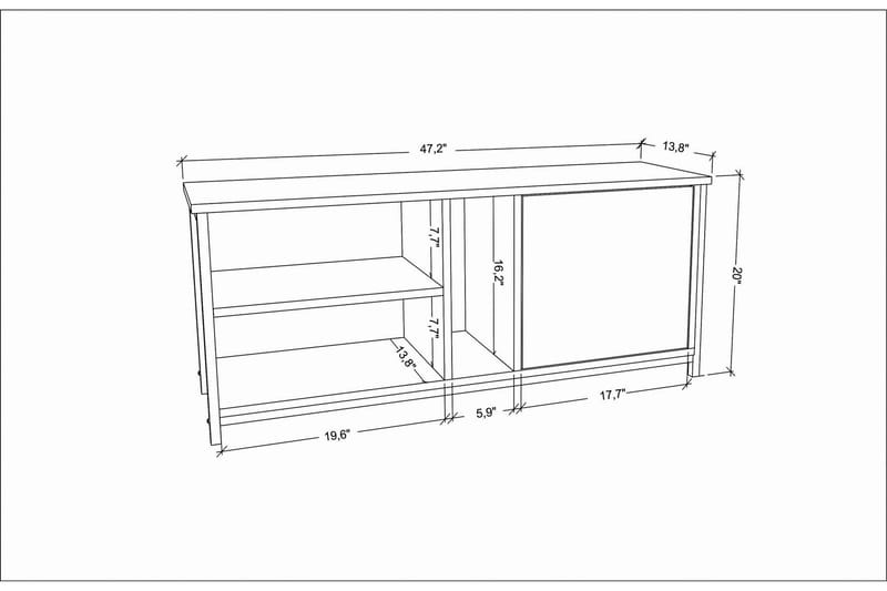 Andifli Tv-benk 120x50,8 cm - Gull - Møbler - Mediamøbel & tv møbel - TV-benk & mediabenk