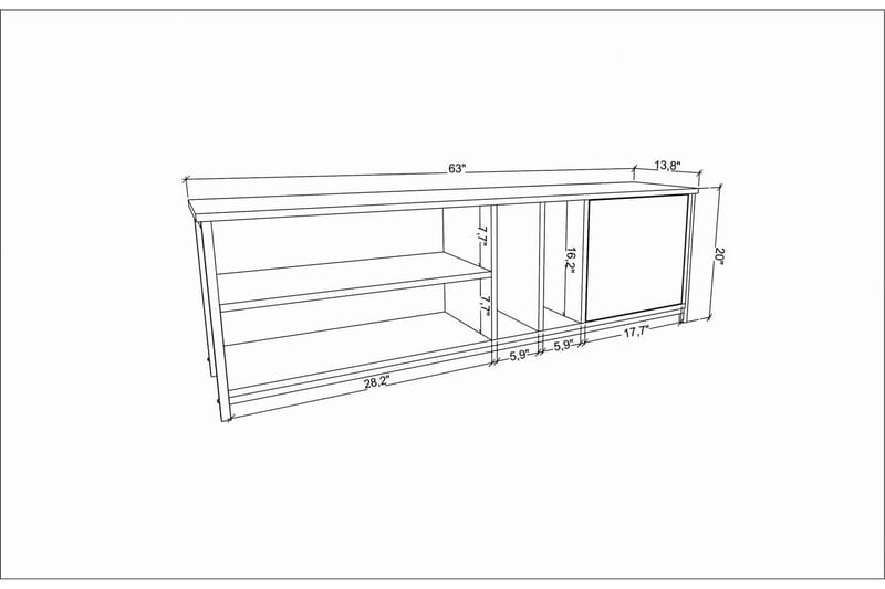 Andifli Tv-benk 140x50,8 cm - Hvit - Møbler - Mediamøbel & tv møbel - TV-benk & mediabenk